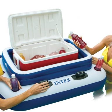 Inflatable Floating Beverage Cooler with Lid