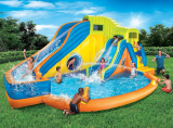 Inflatable Water Park Pool with Slides & Cannons