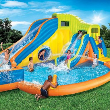 Inflatable Water Park Pool with Slides & Cannons