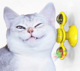 Interactive Cat Toy with Suction Cup Portable Windmill Scratch Hair
