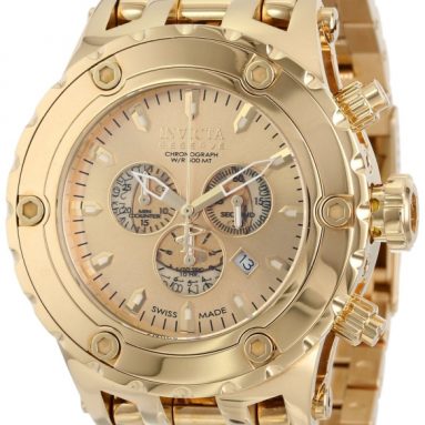89% Discount: Invicta Men’sGold Dial 18k Gold Watch