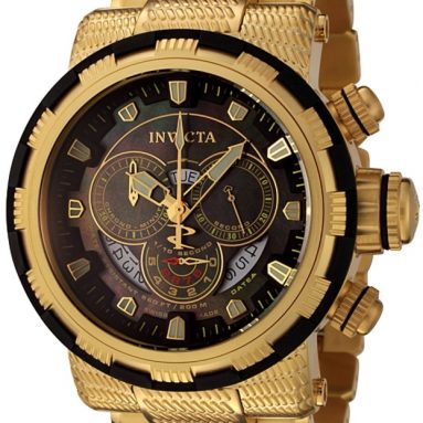 Invicta Men’s 18k Gold-Plated and Black Watch