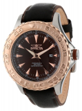 Invicta Men’s Black Leather Strap Watch