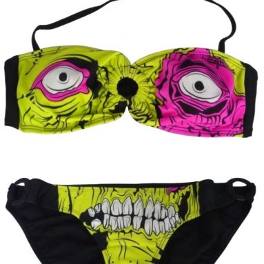 Iron Fist Zombie Chomper Bandeau Bikini Lime Green