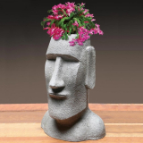 Island Ahu Akivi Moai Monolith Garden Statue Planter