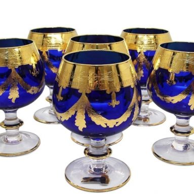 Italy Crystal Glasses 24K Gold-Plated