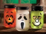 Jack O Lantern Halloween LED Lighted Jars