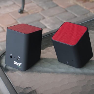 Black and Red Portable Bluetooth Speaker