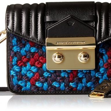 Juicy Couture Black Label Chunky Tweed Mini Crossbody with Envelop Flap Closure
