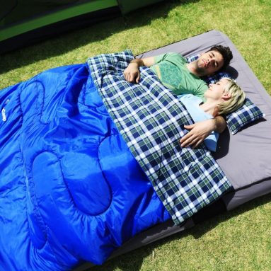 KingCamp Cool Weather 3-in-1 Double Spacious Airbed Fitted Cotton Sleeping Bag with Pillow