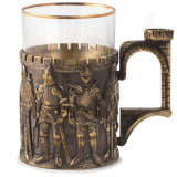 Knights Drinking Tea Glass Holder