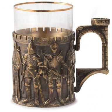 Knights Drinking Tea Glass Holder