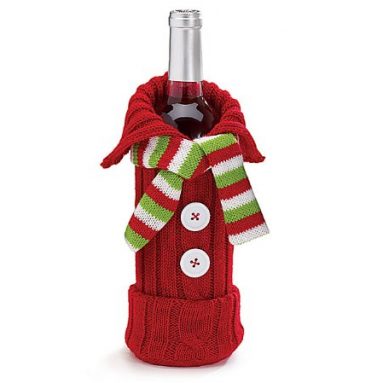Knit Sweater Scarf Wine Bottle Bag Christmas