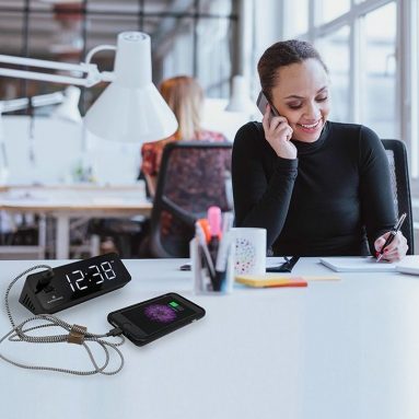 42% Discount: LED Alarm Clock with Two Fast Charging