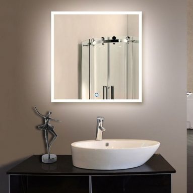LED Bathroom Silvered Mirror with Touch Button