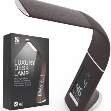 LED Gooseneck Desk Lamp with LCD Display Time