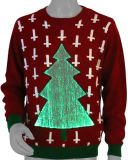 Ugly Christmas Sweater – LED Illuminated Tree Displaying 7 Alternating Colors For Any Holy Night