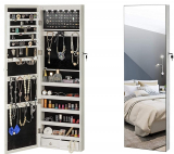 LED Jewelry Cabinet Armoire Wall&Door Mounted