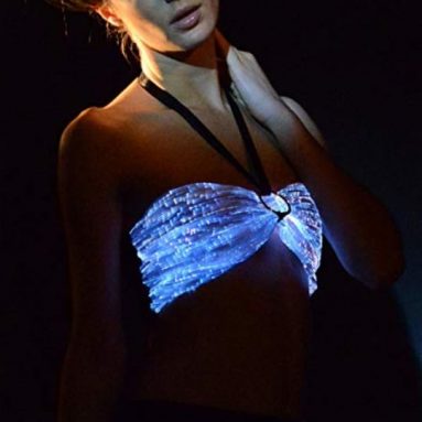 LED Light up Dance Costumes Glow In The Dark Crop Tops