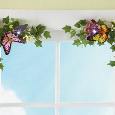 LED Lighted Floral Butterfly Corner Decorations