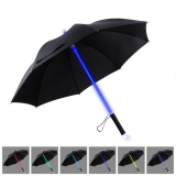 LED Lightsaber Light Up Black Clear Umbrella with 7 Color