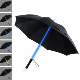 LED Lightsaber Light Up Black Clear Umbrella with 7 Color