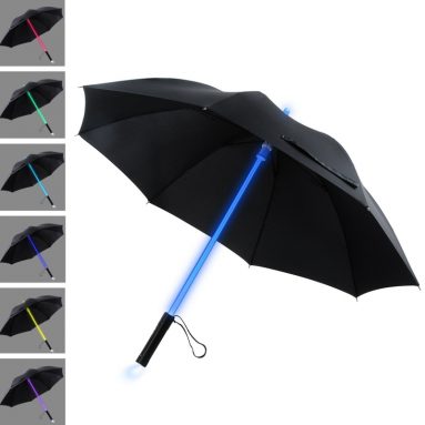 LED Lightsaber Light Up Black Clear Umbrella with 7 Color