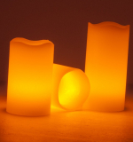 LED Pillar Wax Candles Yellow Lights with Remote Control Timer