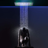 LED Rain Shower Faucets Waterfall Thermostatic Shower System