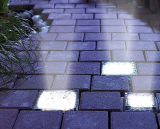 LED Waterproof Solar Power Rechargeable Path Garden Glass Brick