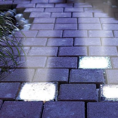 LED Waterproof Solar Power Rechargeable Path Garden Glass Brick