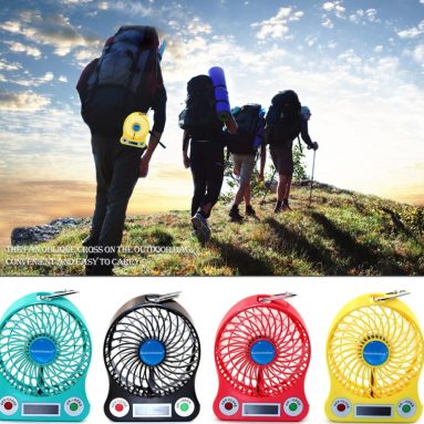 LED display Portable Fan 4-inch 3 Speeds Mini USB Rechargeable Fan