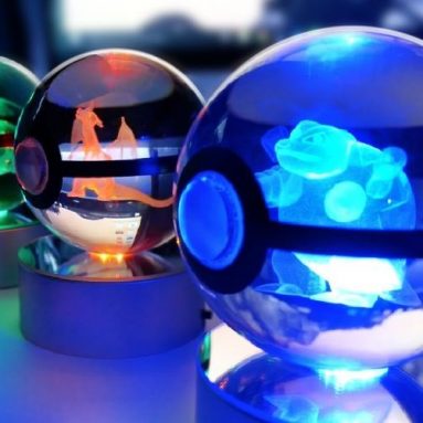 LED rotating base base changes color led toy night lamp Pikatchu