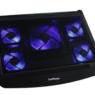 Laptop Cooling Pad with 5 Blue LED Fans