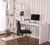 Large Corner Desk and Storage Shelf Rotating Home