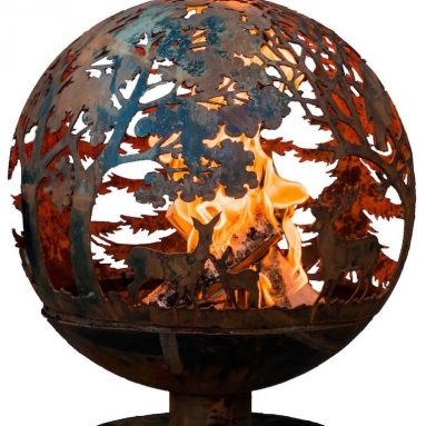 Laser Cut Wildlife Fire Pit Globe