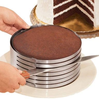 Layer Cake Slicer Adjustable Retractable Stainless Steel Mousse Mold Round Baking Kit