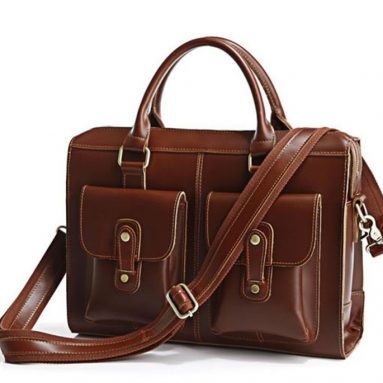 Leather Briefcase Laptop Bag