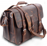 Leather Men’s Large Business Travel Messenger Bag Backpack