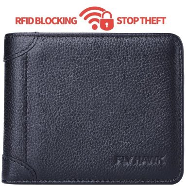 Leather RFID Blocking Wallets Mens thin Wallet