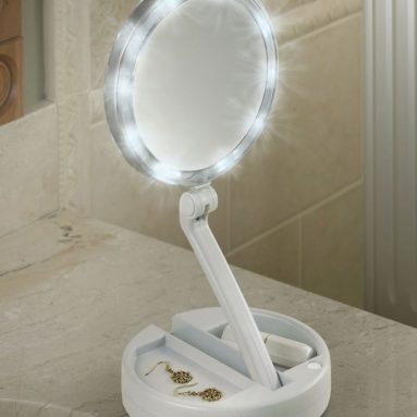 Led Lighted Folding Vanity and Travel Mirror