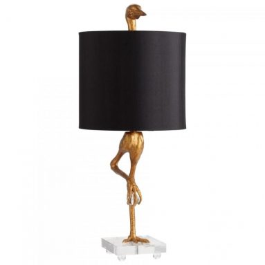 Light Ancient Gold Black Satin And Gold Liner Shade Table Lamp