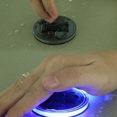 Light Sensor Solar LED Car Cup Holder