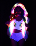 Light Up Tie Dye Rave Fur Vest