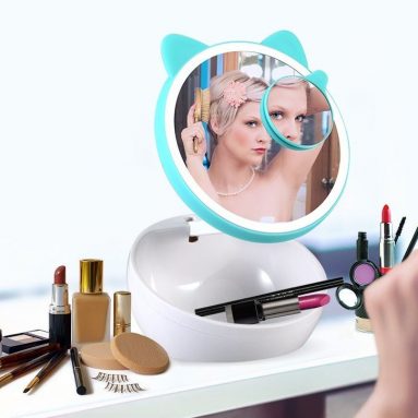 Lighted Makeup Mirror with Organizer