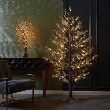 Lighted Pine Tree with Pliable Branches Snow