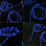 Lightning Cable (2.6ft) Visible Flowing EL Light Cord Charge and Sync Cable