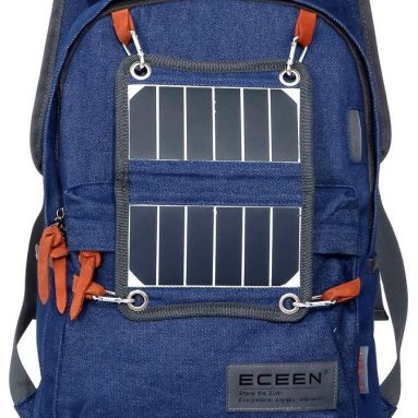 Lightweight Backpack with Solar Charger and LED Camping Light