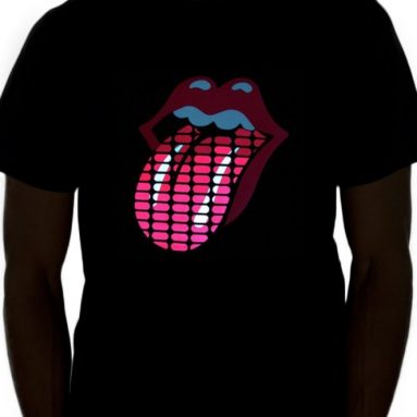Lips Sound Activated LED Flashing Equalizer Rave Shirt