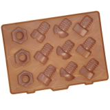 Lock in Nuts and Bolts Silicone Ice Cube Tray